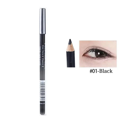 Crayon de maquillage professionnel noir et marron, mine matte taillée pour un tracé précis de l'eyeliner et des sourcils.