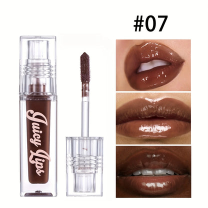 Huile à lèvres Crystal teintée avec applicateur mousse sur fond urbain chic