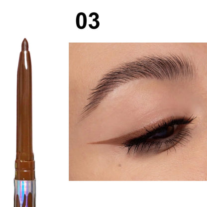 Crayon eyeliner gel noir et marron à mine ultra-fine, tracé précis et fini mat sur la peau.
