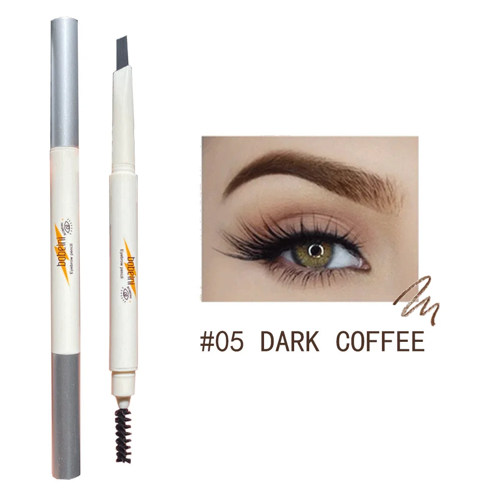 Crayon à sourcils à mine fine rétractable d'un côté et brosse goupillon de l'autre pour un fini naturel.
