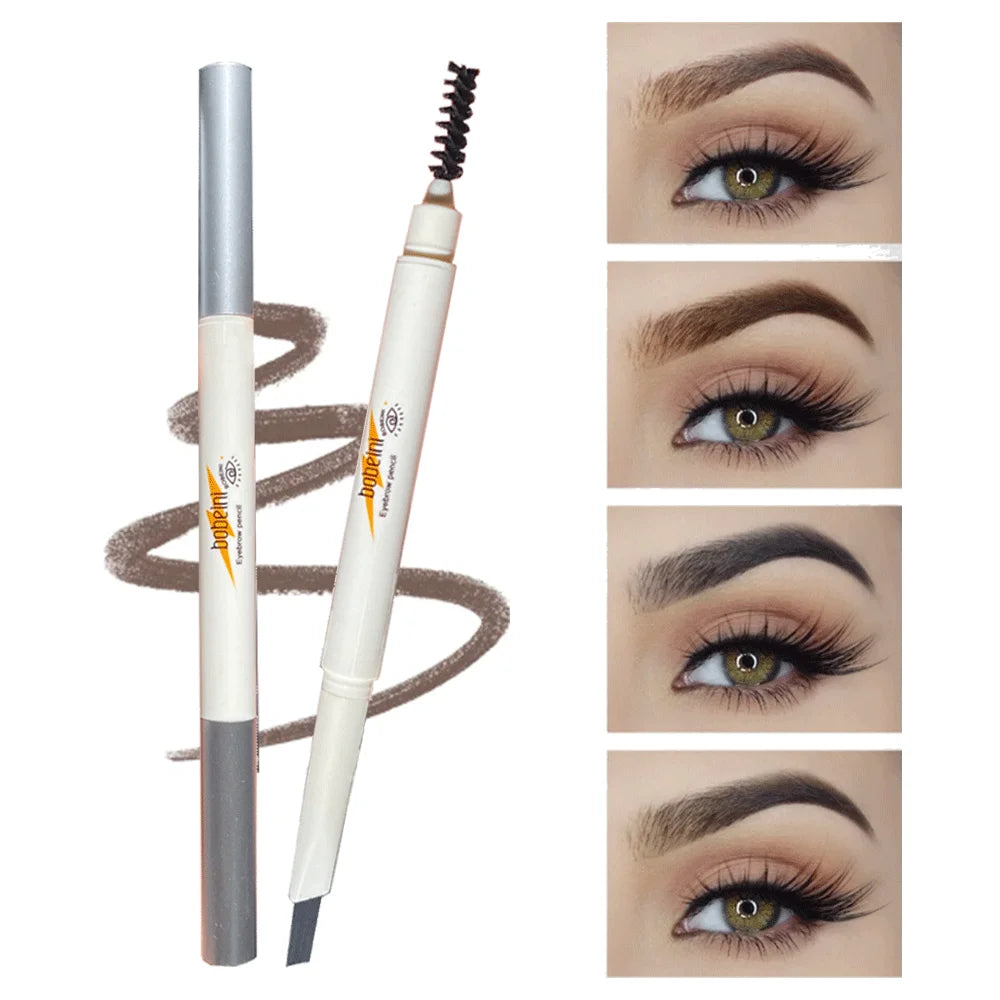 Crayon à sourcils à mine fine rétractable d'un côté et brosse goupillon de l'autre pour un fini naturel.

