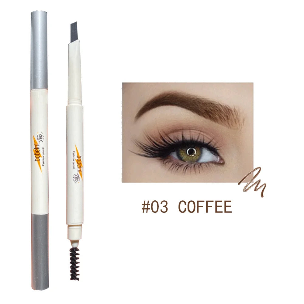 Crayon à sourcils à mine fine rétractable d'un côté et brosse goupillon de l'autre pour un fini naturel.
