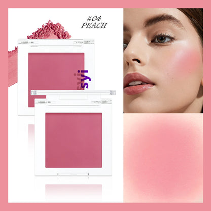 Boîtier de blush monochrome mat couleur chair claire, idéal pour illuminer les zones d'ombre du visage.
