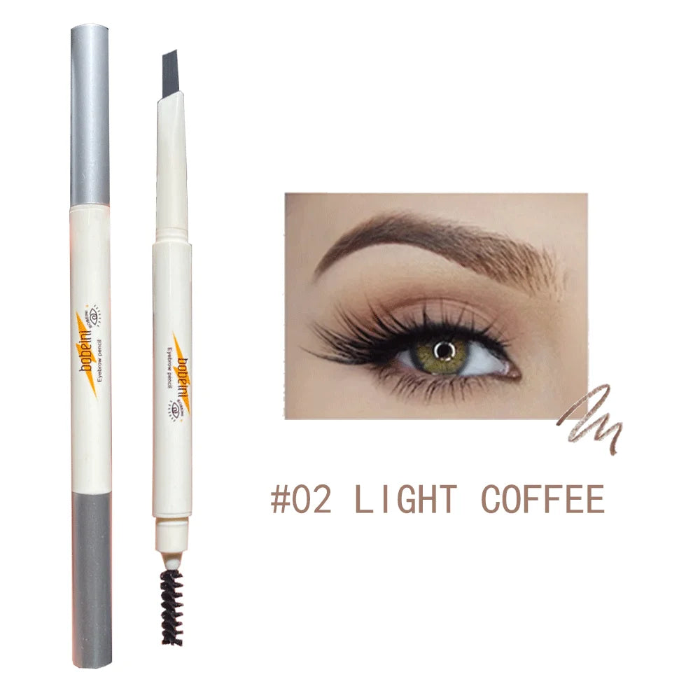 Crayon à sourcils à mine fine rétractable d'un côté et brosse goupillon de l'autre pour un fini naturel.
