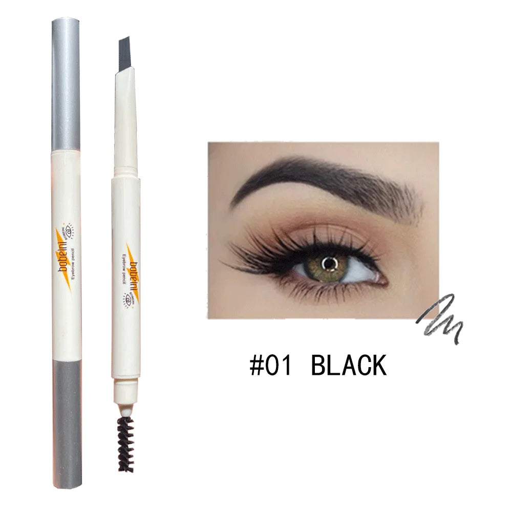 Crayon à sourcils à mine fine rétractable d'un côté et brosse goupillon de l'autre pour un fini naturel.
